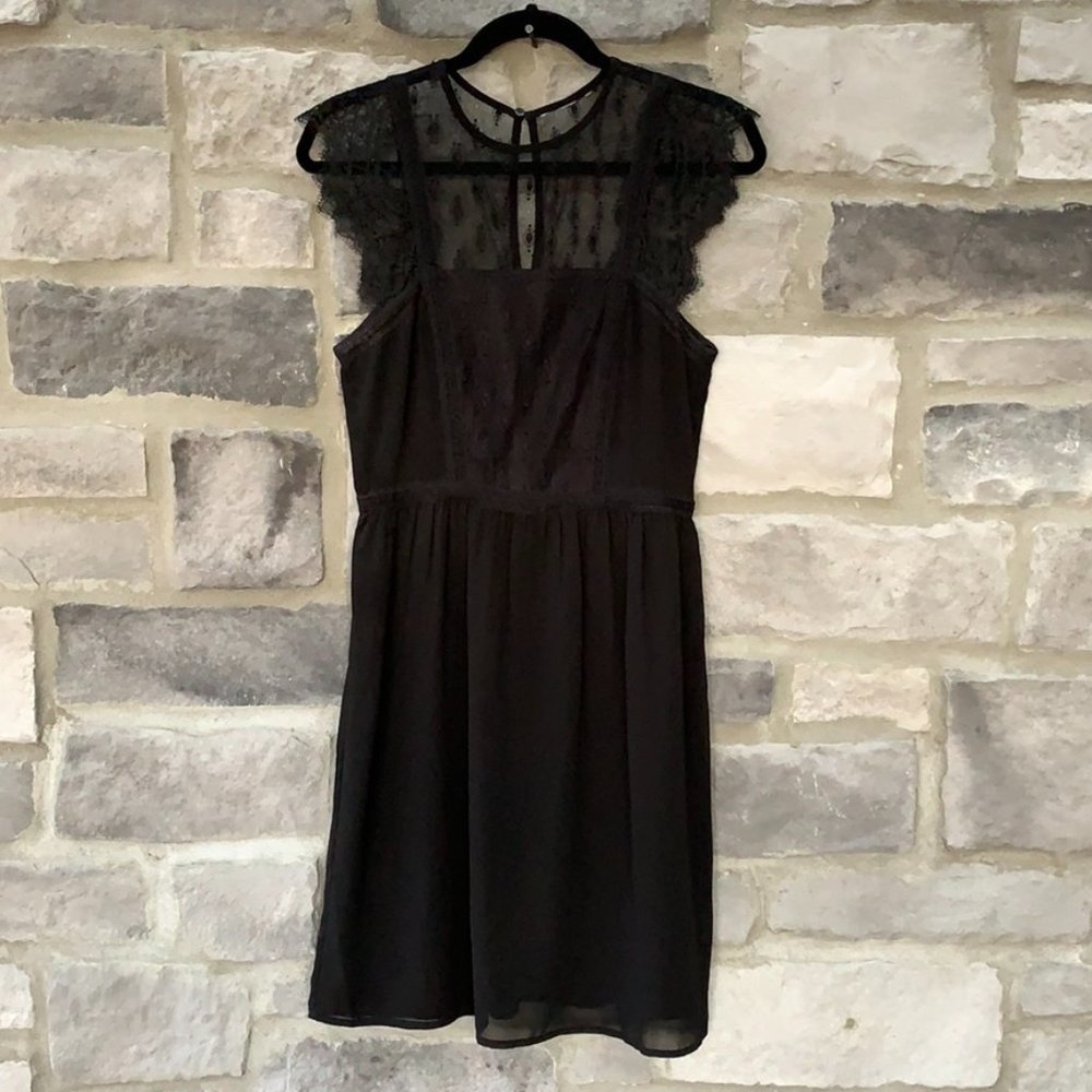 Black dress with lace top
